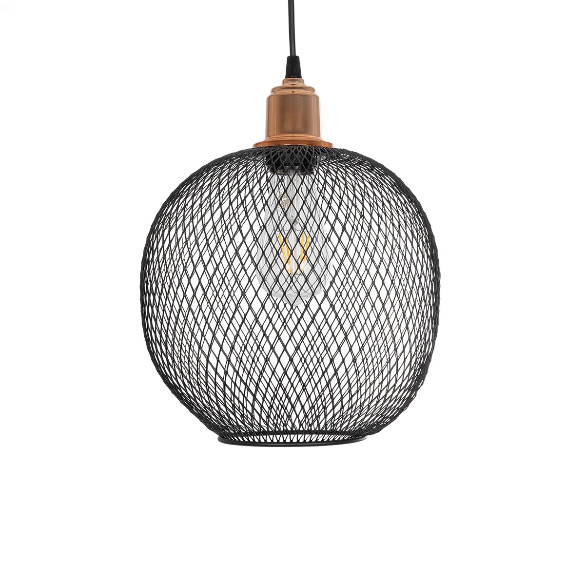 GLOBOSTAR® WIRE 203-0004 Μοντέρνο Κρεμαστό Φωτιστικό Οροφής με Ντουί 1 x E27 AC 220-240V IP20 - Μαύρο & Χάλκινο - Μ25 x Π25 x Υ30cm 5 GLOBOSTAR® WIRE 203-0004 Μοντέρνο Κρεμαστό Φωτιστικό Οροφής με Ντουί 1 x E27 AC 220-240V IP20 - Μαύρο & Χάλκινο - Μ25 x Π25 x Υ30cm - Image 4