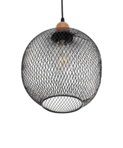 GLOBOSTAR® WIRE 203-0004 Μοντέρνο Κρεμαστό Φωτιστικό Οροφής με Ντουί 1 x E27 AC 220-240V IP20 - Μαύρο & Χάλκινο - Μ25 x Π25 x Υ30cm 16 203 0004 5