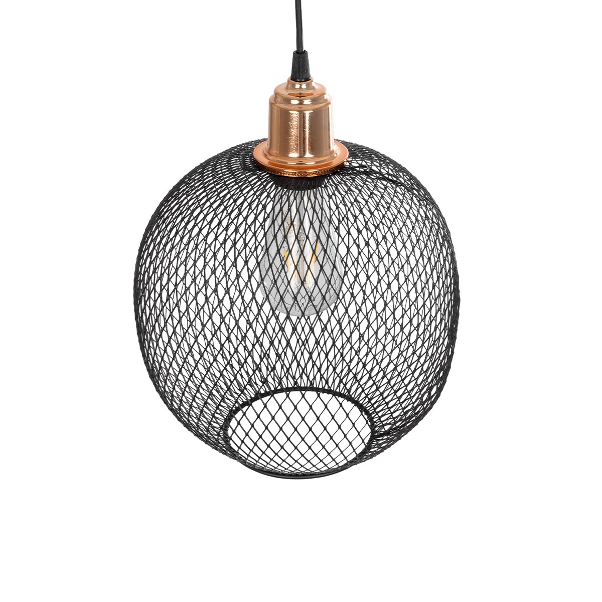 GLOBOSTAR® WIRE 203-0004 Μοντέρνο Κρεμαστό Φωτιστικό Οροφής με Ντουί 1 x E27 AC 220-240V IP20 - Μαύρο & Χάλκινο - Μ25 x Π25 x Υ30cm 7 GLOBOSTAR® WIRE 203-0004 Μοντέρνο Κρεμαστό Φωτιστικό Οροφής με Ντουί 1 x E27 AC 220-240V IP20 - Μαύρο & Χάλκινο - Μ25 x Π25 x Υ30cm - Image 6