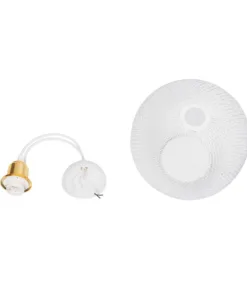 GLOBOSTAR® WIRE 203-0005 Μοντέρνο Κρεμαστό Φωτιστικό Οροφής με Ντουί 1 x E27 AC 220-240V IP20 - Λευκό & Χρυσό - Μ25 x Π25 x Υ30cm 21 203 0005 10