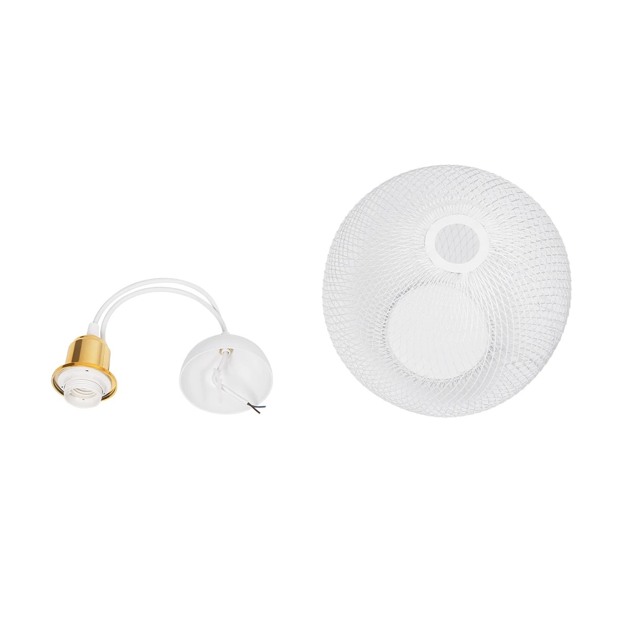 GLOBOSTAR® WIRE 203-0005 Μοντέρνο Κρεμαστό Φωτιστικό Οροφής με Ντουί 1 x E27 AC 220-240V IP20 - Λευκό & Χρυσό - Μ25 x Π25 x Υ30cm 11 GLOBOSTAR® WIRE 203-0005 Μοντέρνο Κρεμαστό Φωτιστικό Οροφής με Ντουί 1 x E27 AC 220-240V IP20 - Λευκό & Χρυσό - Μ25 x Π25 x Υ30cm - Image 10