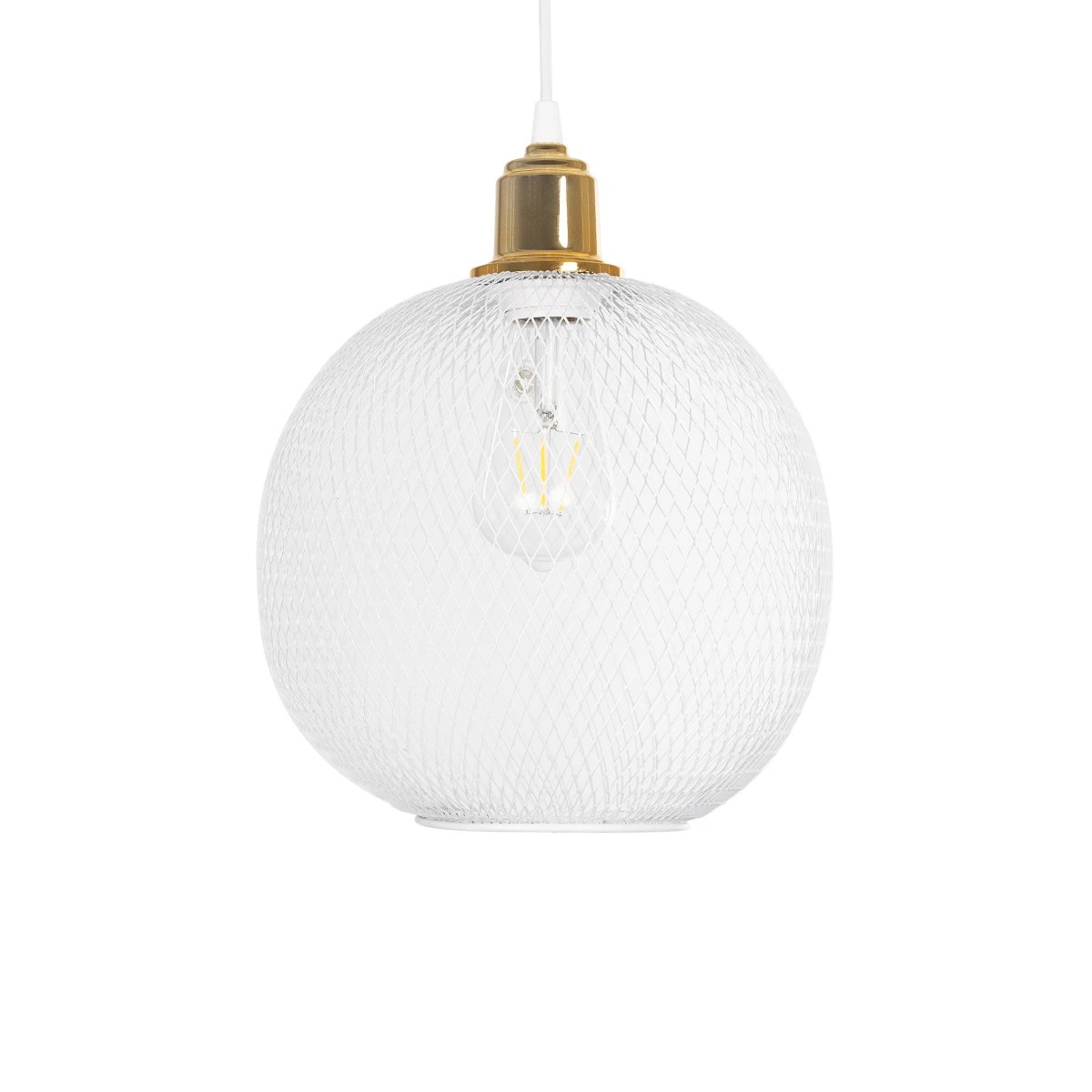 GLOBOSTAR® WIRE 203-0005 Μοντέρνο Κρεμαστό Φωτιστικό Οροφής με Ντουί 1 x E27 AC 220-240V IP20 - Λευκό & Χρυσό - Μ25 x Π25 x Υ30cm 5 GLOBOSTAR® WIRE 203-0005 Μοντέρνο Κρεμαστό Φωτιστικό Οροφής με Ντουί 1 x E27 AC 220-240V IP20 - Λευκό & Χρυσό - Μ25 x Π25 x Υ30cm - Image 4