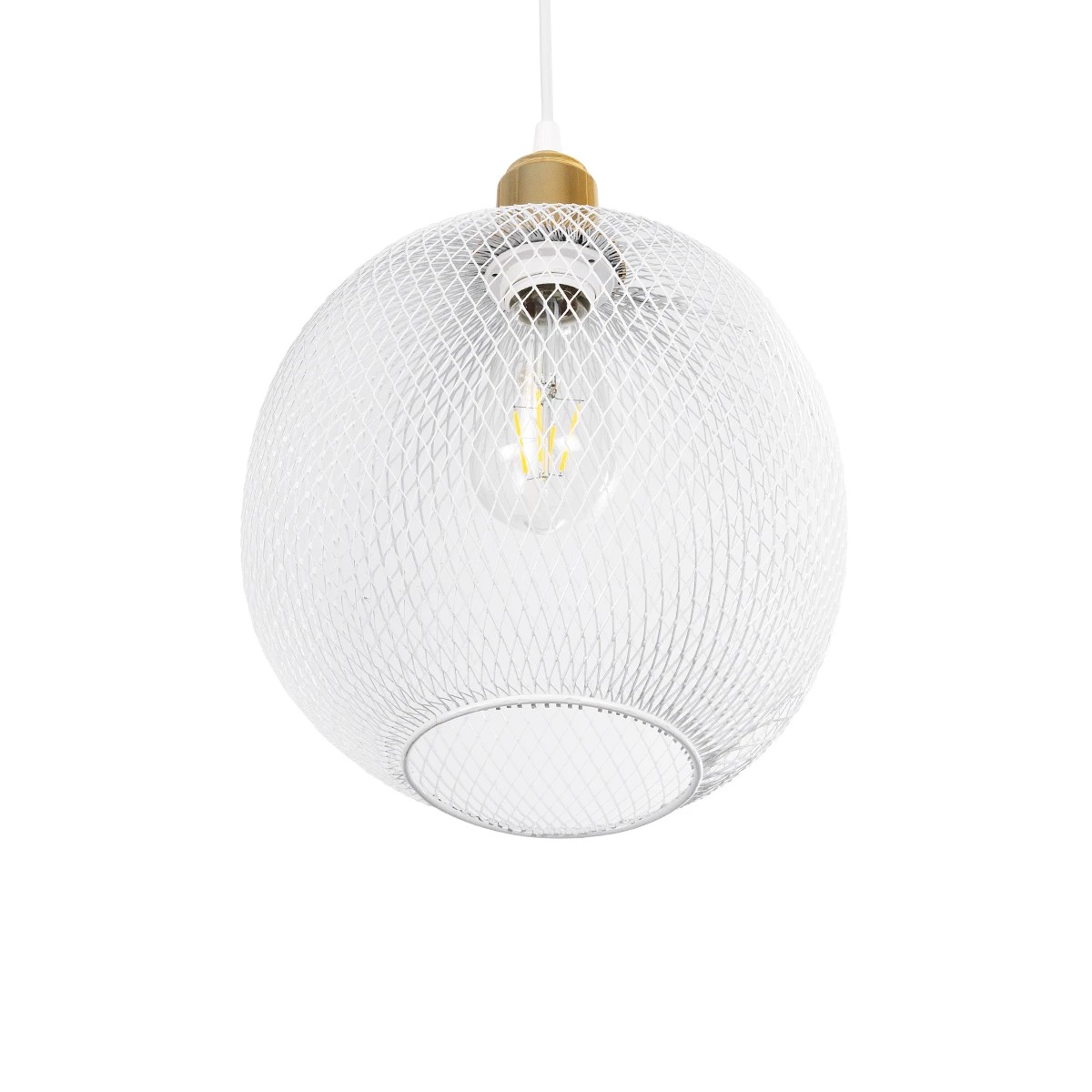 GLOBOSTAR® WIRE 203-0005 Μοντέρνο Κρεμαστό Φωτιστικό Οροφής με Ντουί 1 x E27 AC 220-240V IP20 - Λευκό & Χρυσό - Μ25 x Π25 x Υ30cm 6 GLOBOSTAR® WIRE 203-0005 Μοντέρνο Κρεμαστό Φωτιστικό Οροφής με Ντουί 1 x E27 AC 220-240V IP20 - Λευκό & Χρυσό - Μ25 x Π25 x Υ30cm - Image 5