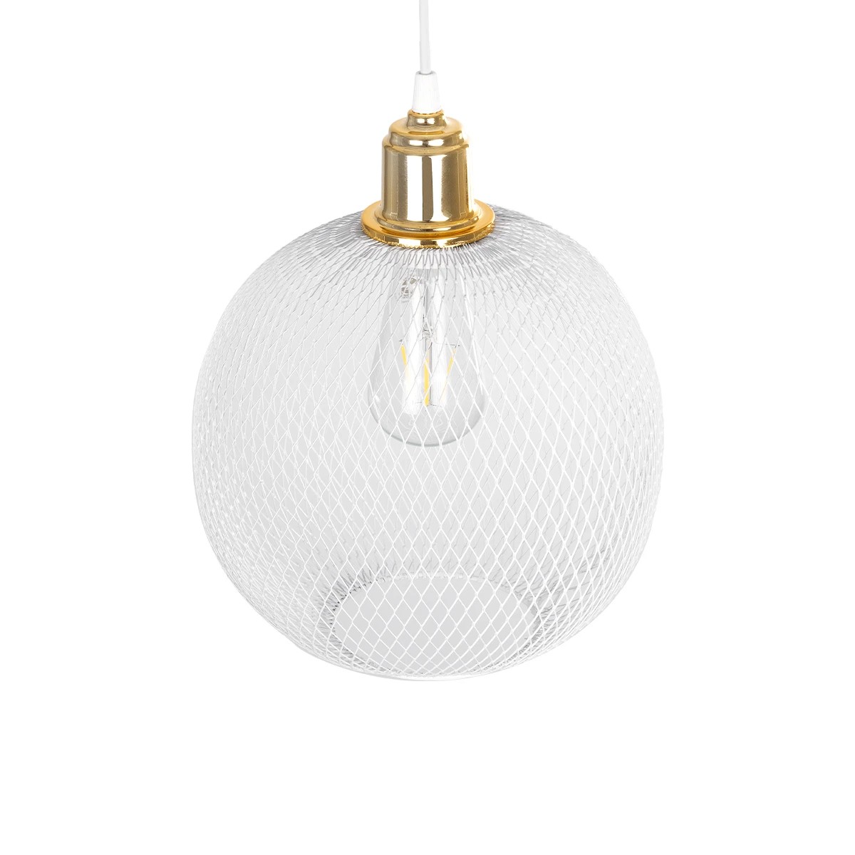 GLOBOSTAR® WIRE 203-0005 Μοντέρνο Κρεμαστό Φωτιστικό Οροφής με Ντουί 1 x E27 AC 220-240V IP20 - Λευκό & Χρυσό - Μ25 x Π25 x Υ30cm 7 GLOBOSTAR® WIRE 203-0005 Μοντέρνο Κρεμαστό Φωτιστικό Οροφής με Ντουί 1 x E27 AC 220-240V IP20 - Λευκό & Χρυσό - Μ25 x Π25 x Υ30cm - Image 6