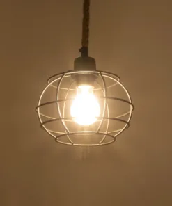 Alternative view of GLOBOSTAR® TALAH 203-0008 Vintage Κρεμαστό Φωτιστικό Οροφής με Ντουί 1 x E27 AC 220-240V IP20 - Μαύρο & Μπεζ - Μ20 x Π20 x Υ20cm