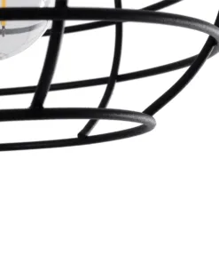 GLOBOSTAR® TALAH 203-0008 Vintage Κρεμαστό Φωτιστικό Οροφής με Ντουί 1 x E27 AC 220-240V IP20 - Μαύρο & Μπεζ - Μ20 x Π20 x Υ20cm 17 203 0008 7