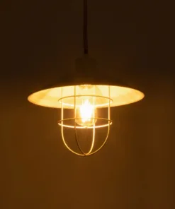 GLOBOSTAR® TULUB 203-0010 Vintage Κρεμαστό Φωτιστικό Οροφής με Ντουί 1 x E27 AC 220-240V IP20 - Λευκό & Μπεζ - Μ33 x Π33 x Υ30cm 12 203 0010 2