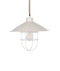 GLOBOSTAR® TULUB 203-0010 Vintage Κρεμαστό Φωτιστικό Οροφής με Ντουί 1 x E27 AC 220-240V IP20 - Λευκό & Μπεζ - Μ33 x Π33 x Υ30cm 14 203 0010 4