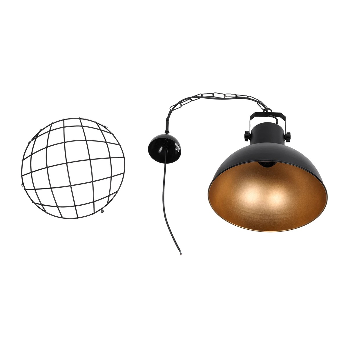 GLOBOSTAR® SIERRA 203-0011 Vintage Κρεμαστό Φωτιστικό Οροφής με Ντουί 1 x E27 AC 220-240V IP20 - Μαύρο & Χρυσό - Μ30 x Π30 x Υ40cm 10 GLOBOSTAR® SIERRA 203-0011 Vintage Κρεμαστό Φωτιστικό Οροφής με Ντουί 1 x E27 AC 220-240V IP20 - Μαύρο & Χρυσό - Μ30 x Π30 x Υ40cm - Image 9