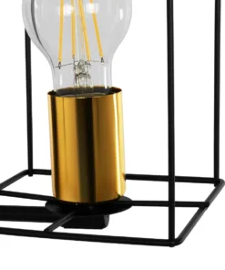 GloboStar® CYRA 203-0012 Μοντέρνο Επιτοίχιο Φωτιστικό Απλίκα Μονόφωτο 1 x E27 IP20 Μαύρο & Χρυσό Μέταλλο - Μ14 x Π21 x Υ22cm 11 203 0012 5