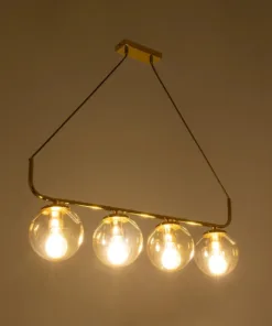 Alternative view of GLOBOSTAR® LATTICE 203-0019 Μοντέρνο Κρεμαστό Φωτιστικό Οροφής με Ντουί 4 x E27 AC 220-240V IP20 - Χρυσό - Μ78 x Π15 x Υ81cm