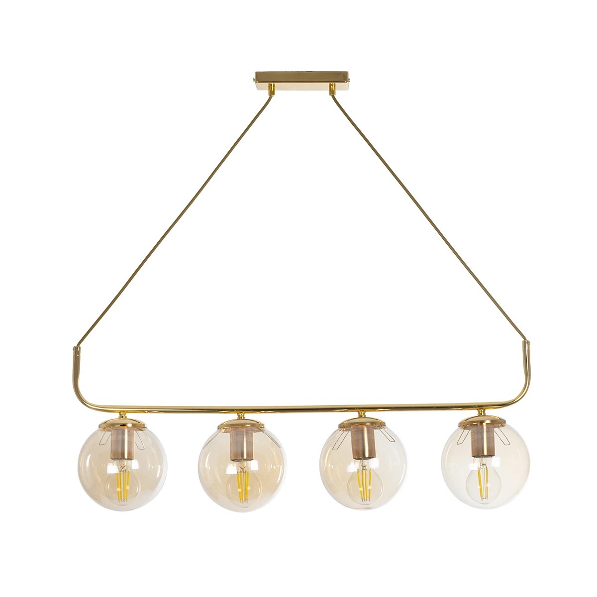 GLOBOSTAR® LATTICE 203-0019 Μοντέρνο Κρεμαστό Φωτιστικό Οροφής με Ντουί 4 x E27 AC 220-240V IP20 - Χρυσό - Μ78 x Π15 x Υ81cm 4 GLOBOSTAR® LATTICE 203-0019 Μοντέρνο Κρεμαστό Φωτιστικό Οροφής με Ντουί 4 x E27 AC 220-240V IP20 - Χρυσό - Μ78 x Π15 x Υ81cm - Image 3