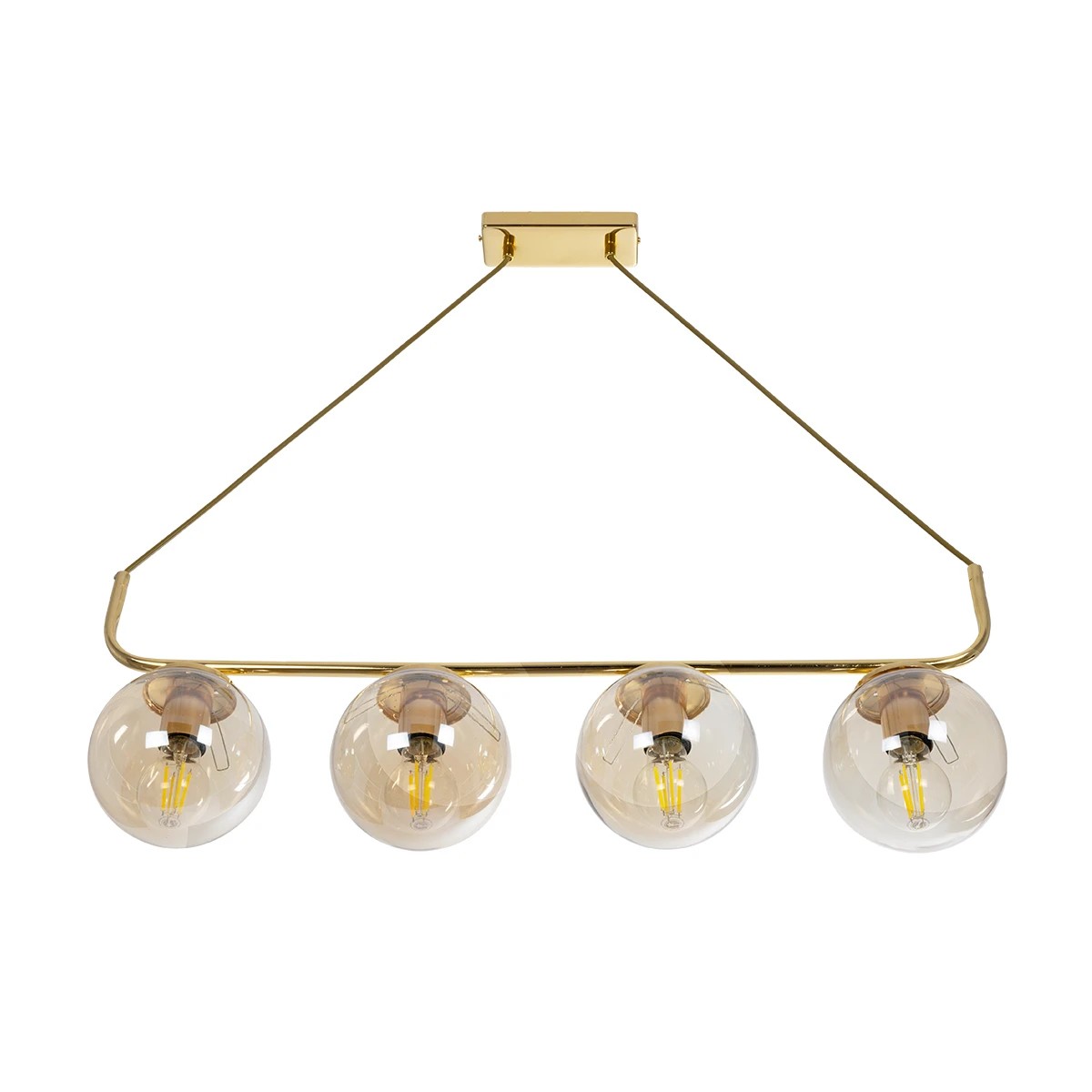 GLOBOSTAR® LATTICE 203-0019 Μοντέρνο Κρεμαστό Φωτιστικό Οροφής με Ντουί 4 x E27 AC 220-240V IP20 - Χρυσό - Μ78 x Π15 x Υ81cm 5 GLOBOSTAR® LATTICE 203-0019 Μοντέρνο Κρεμαστό Φωτιστικό Οροφής με Ντουί 4 x E27 AC 220-240V IP20 - Χρυσό - Μ78 x Π15 x Υ81cm - Image 4