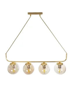 GLOBOSTAR® LATTICE 203-0019 Μοντέρνο Κρεμαστό Φωτιστικό Οροφής με Ντουί 4 x E27 AC 220-240V IP20 - Χρυσό - Μ78 x Π15 x Υ81cm 15 203 0019 5