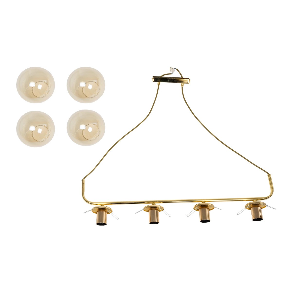 GLOBOSTAR® LATTICE 203-0019 Μοντέρνο Κρεμαστό Φωτιστικό Οροφής με Ντουί 4 x E27 AC 220-240V IP20 - Χρυσό - Μ78 x Π15 x Υ81cm 10 GLOBOSTAR® LATTICE 203-0019 Μοντέρνο Κρεμαστό Φωτιστικό Οροφής με Ντουί 4 x E27 AC 220-240V IP20 - Χρυσό - Μ78 x Π15 x Υ81cm - Image 9