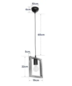 GLOBOSTAR® EDISON 203-0020 Vintage Κρεμαστό Φωτιστικό Οροφής με Ντουί 1 x E27 AC 220-240V IP20 - Μπεζ & Μαύρο - Μ19 x Π5 x Υ22cm 22 203 0020 11
