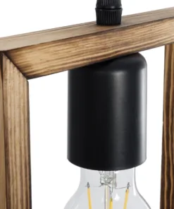 GLOBOSTAR® EDISON 203-0020 Vintage Κρεμαστό Φωτιστικό Οροφής με Ντουί 1 x E27 AC 220-240V IP20 - Μπεζ & Μαύρο - Μ19 x Π5 x Υ22cm 19 203 0020 8