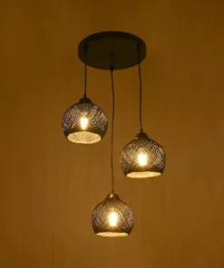 Alternative view of GLOBOSTAR® YASAM 203-0022 Vintage Κρεμαστό Φωτιστικό Οροφής με Ντουί 3 x E27 AC 220-240V IP20 - Μαύρο - Μ42 x Π42 x Υ54cm