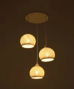 Alternative view of GLOBOSTAR® YASAM 203-0023 Vintage Κρεμαστό Φωτιστικό Οροφής με Ντουί 3 x E27 AC 220-240V IP20 - Λευκό - Μ42 x Π42 x Υ54cm