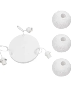 GLOBOSTAR® YASAM 203-0023 Vintage Κρεμαστό Φωτιστικό Οροφής με Ντουί 3 x E27 AC 220-240V IP20 - Λευκό - Μ42 x Π42 x Υ54cm 19 203 0023 9