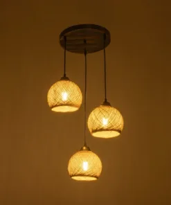 Alternative view of GLOBOSTAR® YASAM 203-0025 Vintage Κρεμαστό Φωτιστικό Οροφής με Ντουί 3 x E27 AC 220-240V IP20 - Καφέ - Μ42 x Π42 x Υ54cm