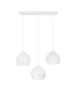 GLOBOSTAR® YASAM 203-0027 Vintage Κρεμαστό Φωτιστικό Οροφής με Ντουί 3 x E27 AC 220-240V IP20 - Λευκό - Μ45 x Π18 x Υ30cm 14 203 0027 3