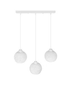 GLOBOSTAR® YASAM 203-0027 Vintage Κρεμαστό Φωτιστικό Οροφής με Ντουί 3 x E27 AC 220-240V IP20 - Λευκό - Μ45 x Π18 x Υ30cm 16 203 0027 5