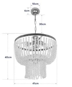 GLOBOSTAR® CRYSTAL 203-0028 Κλασικό Κρεμαστό Φωτιστικό Οροφής με Ντουί 3 x E27 AC 220-240V IP20 - Χρυσό & Διάφανο - Μ41 x Π41 x Υ40cm 20 203 0028 10