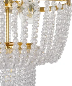 GLOBOSTAR® CRYSTAL 203-0028 Κλασικό Κρεμαστό Φωτιστικό Οροφής με Ντουί 3 x E27 AC 220-240V IP20 - Χρυσό & Διάφανο - Μ41 x Π41 x Υ40cm 17 203 0028 7