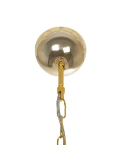 GLOBOSTAR® CRYSTAL 203-0028 Κλασικό Κρεμαστό Φωτιστικό Οροφής με Ντουί 3 x E27 AC 220-240V IP20 - Χρυσό & Διάφανο - Μ41 x Π41 x Υ40cm 19 203 0028 9