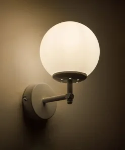 Alternative view of GloboStar® DALPH 203-0030 Vintage Επιτοίχιο Φωτιστικό Απλίκα Μονόφωτο 1 x E27 IP20 Λευκό Μέταλλο με Λευκό Γυαλί - M18 x Π15 x Υ23cm