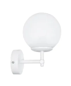 GloboStar® DALPH 203-0030 Vintage Επιτοίχιο Φωτιστικό Απλίκα Μονόφωτο 1 x E27 IP20 Λευκό Μέταλλο με Λευκό Γυαλί - M18 x Π15 x Υ23cm 10 203 0030 4