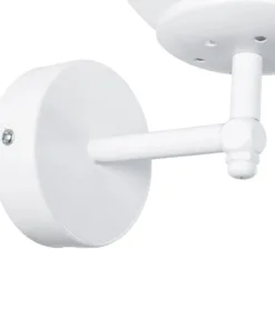 GloboStar® DALPH 203-0030 Vintage Επιτοίχιο Φωτιστικό Απλίκα Μονόφωτο 1 x E27 IP20 Λευκό Μέταλλο με Λευκό Γυαλί - M18 x Π15 x Υ23cm 11 203 0030 5