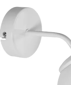 GloboStar® DALPH 203-0035 Vintage Επιτοίχιο Φωτιστικό Απλίκα Μονόφωτο 1 x E27 IP20 Λευκό Μέταλλο με Λευκό Γυαλί - M15 x Π25x Υ22cm 13 203 0035 6