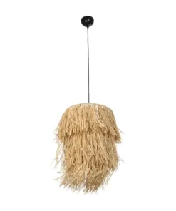 GLOBOSTAR® WEG 203-0036 Boho Κρεμαστό Φωτιστικό Οροφής με Ντουί 1 x E27 AC 220-240V IP20 - Μπεζ - M45 x Π45 x Υ53cm 14 203 0036 3