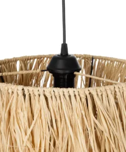 GLOBOSTAR® WEG 203-0036 Boho Κρεμαστό Φωτιστικό Οροφής με Ντουί 1 x E27 AC 220-240V IP20 - Μπεζ - M45 x Π45 x Υ53cm 18 203 0036 7