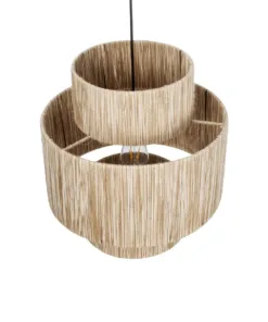 GLOBOSTAR® SALTO 203-0037 Boho Κρεμαστό Φωτιστικό Οροφής με Ντουί 1 x E27 AC 220-240V IP20 - Μπεζ - M40 x Π40 x Υ42cm 17 203 0037 6