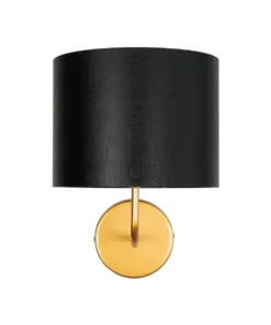 GloboStar® RALPH 203-0040 Vintage Επιτοίχιο Φωτιστικό Απλίκα Μονόφωτο 1 x E27 IP20 Χρυσό Μέταλλο με Μαύρο Ύφασμα - Μ22 x Π29 x Υ30cm 11 203 0040 3