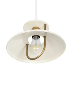 GLOBOSTAR® BILLA 203-0041 Vintage Κρεμαστό Φωτιστικό Οροφής με Ντουί 1 x E27 AC 220-240V IP20 - Λευκό & Χρυσό - M30.5 x Π30.5 x Υ20cm 15 203 0041 5