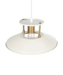 GLOBOSTAR® BILLA 203-0041 Vintage Κρεμαστό Φωτιστικό Οροφής με Ντουί 1 x E27 AC 220-240V IP20 - Λευκό & Χρυσό - M30.5 x Π30.5 x Υ20cm 16 203 0041 6