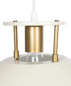 GLOBOSTAR® BILLA 203-0041 Vintage Κρεμαστό Φωτιστικό Οροφής με Ντουί 1 x E27 AC 220-240V IP20 - Λευκό & Χρυσό - M30.5 x Π30.5 x Υ20cm 17 203 0041 7