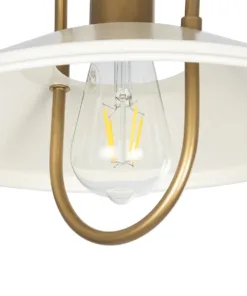 GLOBOSTAR® BILLA 203-0041 Vintage Κρεμαστό Φωτιστικό Οροφής με Ντουί 1 x E27 AC 220-240V IP20 - Λευκό & Χρυσό - M30.5 x Π30.5 x Υ20cm 18 203 0041 8
