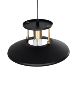 GLOBOSTAR® BILLA 203-0042 Vintage Κρεμαστό Φωτιστικό Οροφής με Ντουί 1 x E27 AC 220-240V IP20 - Μαύρο & Χρυσό - M30.5 x Π30.5 x Υ20cm 16 203 0042 6