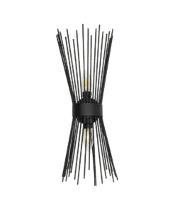 GloboStar® HORN 203-0043 Vintage Επιτοίχιο Φωτιστικό Απλίκα Δίφωτο 2 x E14 IP20 Μαύρο Μέταλλο - Μ14 x Π17 x Υ44.5cm 10 203 0043 3