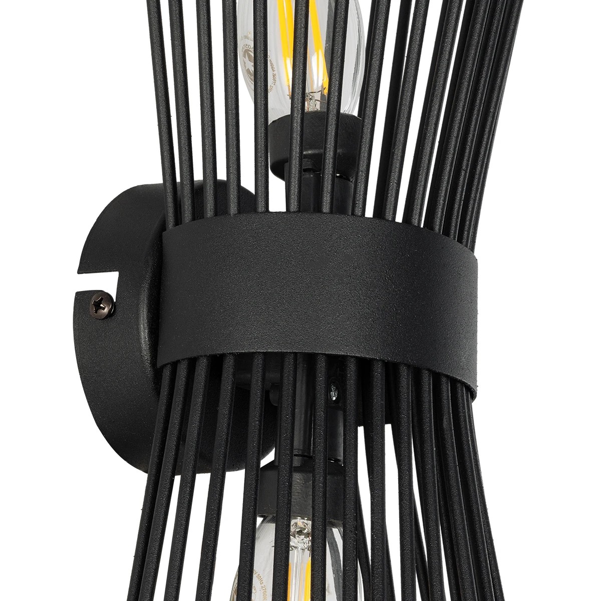 GloboStar® HORN 203-0043 Vintage Επιτοίχιο Φωτιστικό Απλίκα Δίφωτο 2 x E14 IP20 Μαύρο Μέταλλο - Μ14 x Π17 x Υ44.5cm 6 GloboStar® HORN 203-0043 Vintage Επιτοίχιο Φωτιστικό Απλίκα Δίφωτο 2 x E14 IP20 Μαύρο Μέταλλο - Μ14 x Π17 x Υ44.5cm - Image 5