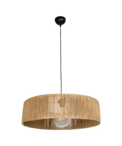 GLOBOSTAR® KYCLOS 203-0044 Boho Κρεμαστό Φωτιστικό Οροφής με Ντουί 1 x E27 AC 220-240V IP20 - Μπεζ - M55 x Π55 x Υ20cm 14 203 0044 3