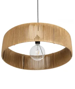 GLOBOSTAR® KYCLOS 203-0044 Boho Κρεμαστό Φωτιστικό Οροφής με Ντουί 1 x E27 AC 220-240V IP20 - Μπεζ - M55 x Π55 x Υ20cm 16 203 0044 5