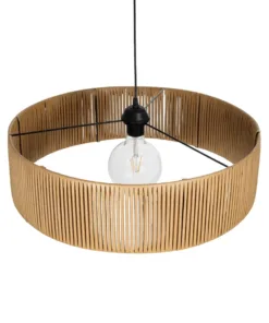 GLOBOSTAR® KYCLOS 203-0044 Boho Κρεμαστό Φωτιστικό Οροφής με Ντουί 1 x E27 AC 220-240V IP20 - Μπεζ - M55 x Π55 x Υ20cm 17 203 0044 6