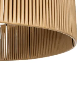 GLOBOSTAR® KYCLOS 203-0044 Boho Κρεμαστό Φωτιστικό Οροφής με Ντουί 1 x E27 AC 220-240V IP20 - Μπεζ - M55 x Π55 x Υ20cm 19 203 0044 8