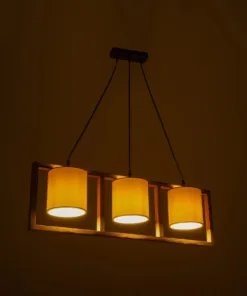 Alternative view of GLOBOSTAR® CUP 203-0051 Vintage Κρεμαστό Φωτιστικό Οροφής με Ντουί 3 x E27 AC 220-240V IP20 - Μπεζ & Λευκό - Μ80 x Π14 x Υ24cm